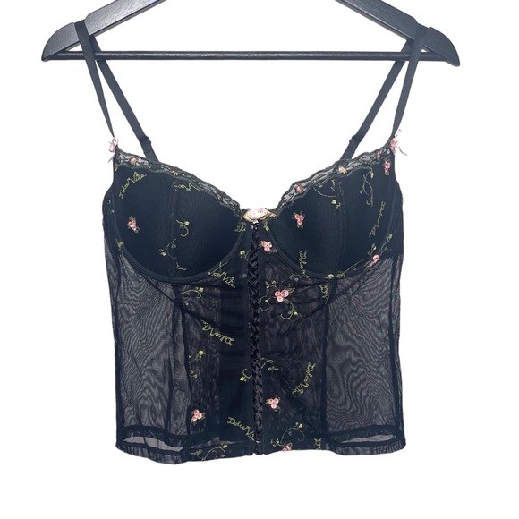 90s Rampage Embroidered Corset Bustier Top - Picture 6 of 9